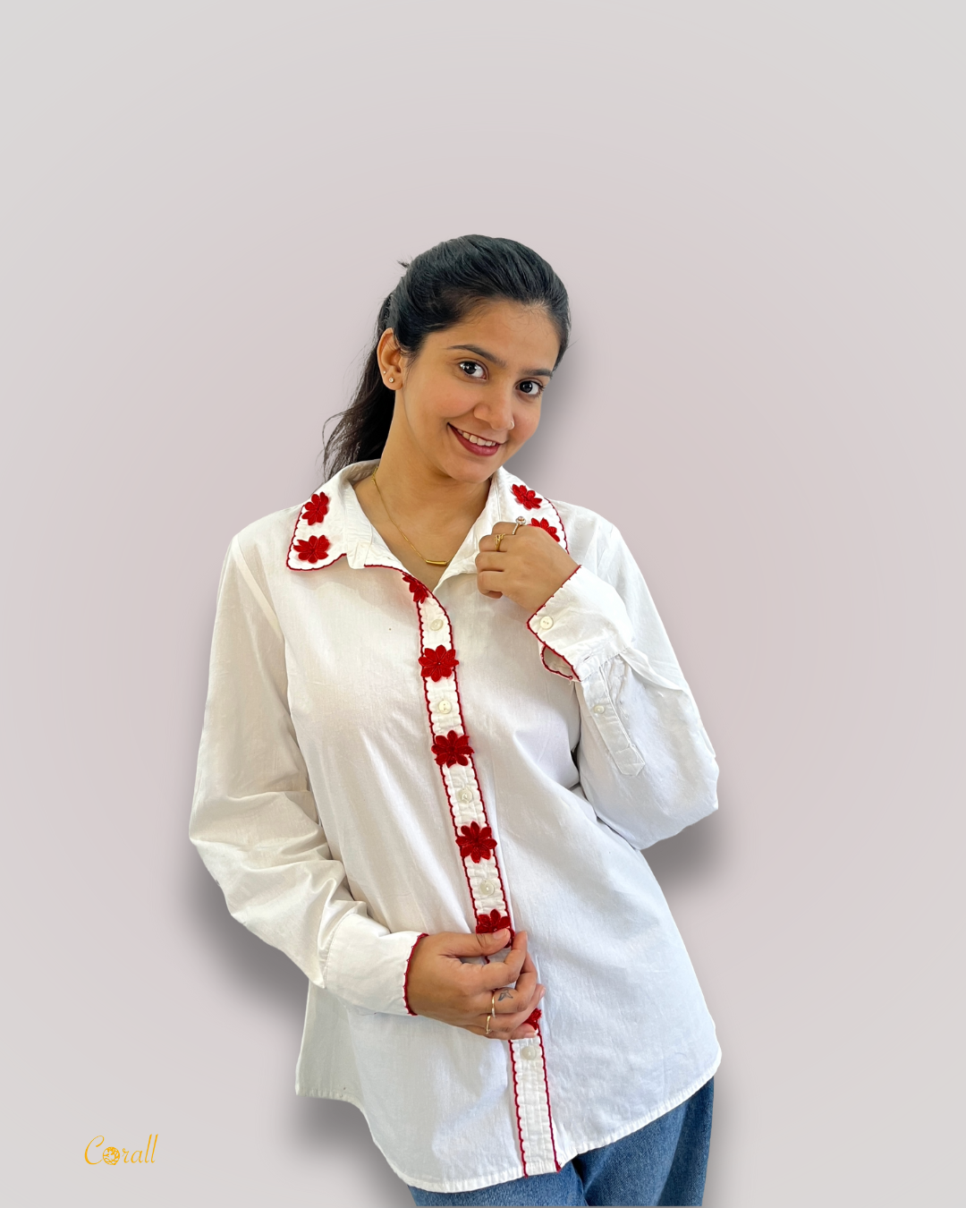 SCARLET WHITE SHIRT