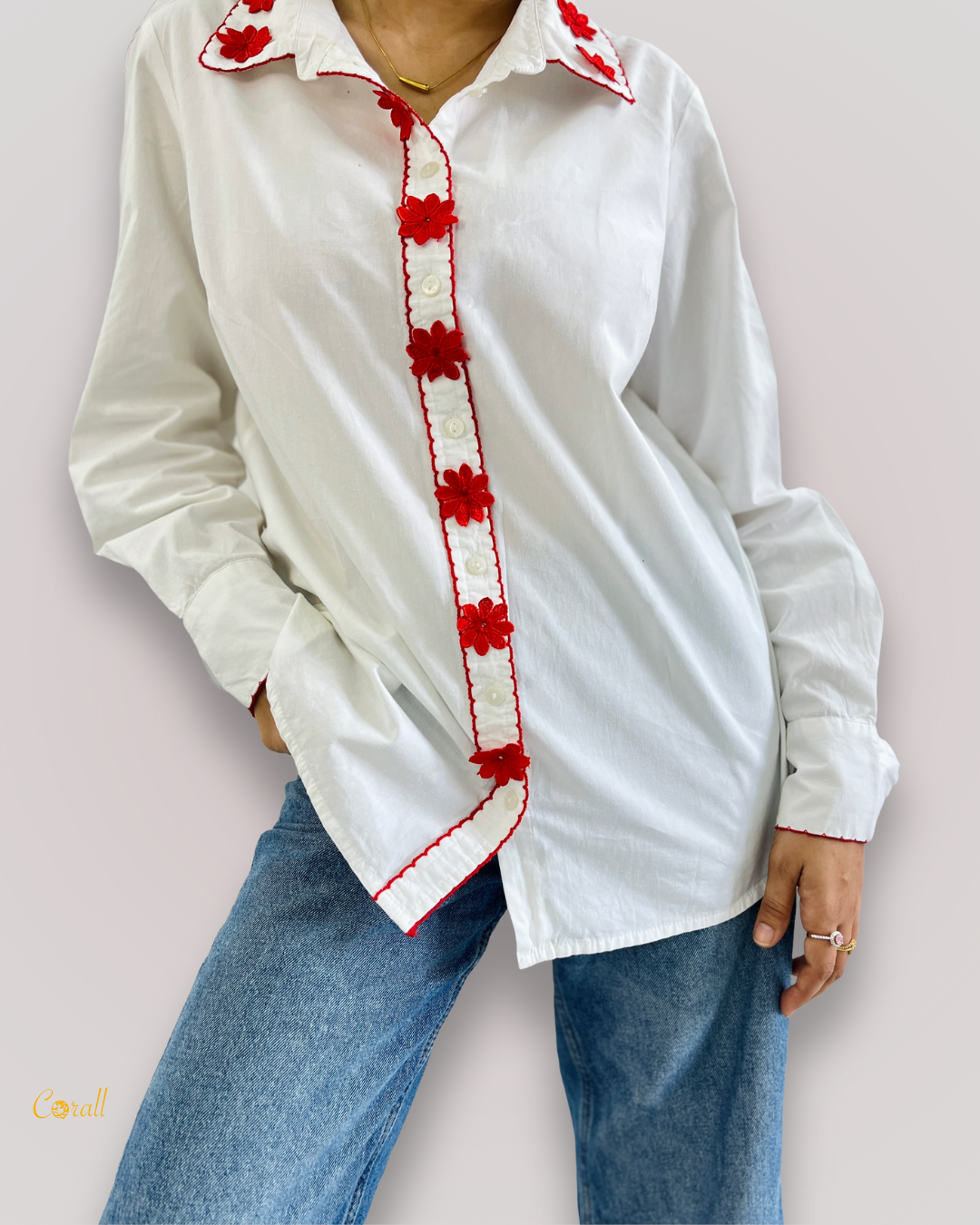 SCARLET WHITE SHIRT